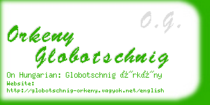 orkeny globotschnig business card